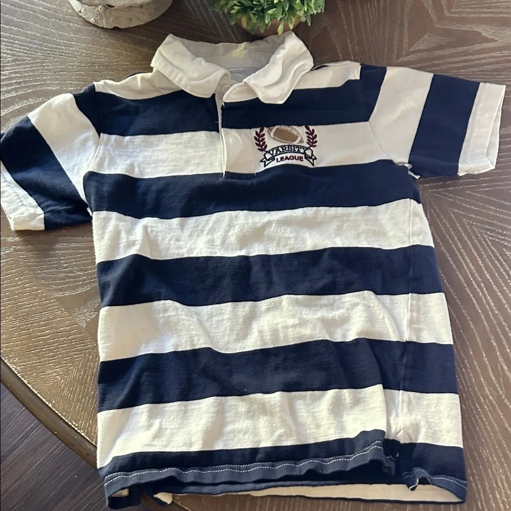 Boys Gymboree Varsity Football 🏈 Striped Rugby Polo Shirt